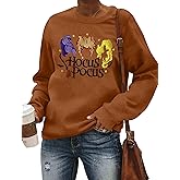 LHBNK Halloween Squad Sweatshirt Womens Hocus Pocus Long Sleeve Shirts Sanderson Sisters Pullover Tops Blouse