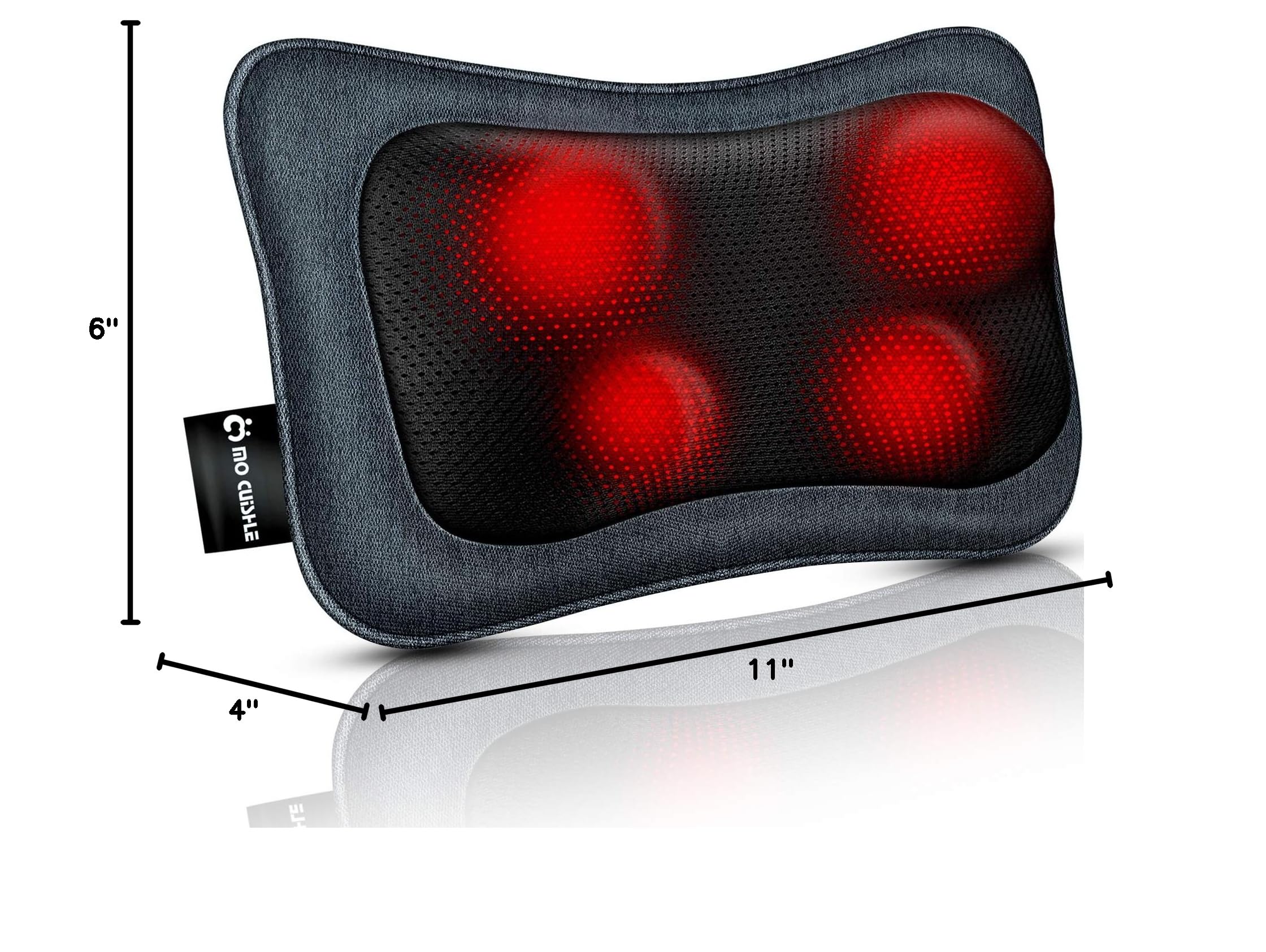 Mo Cuishle Electric Shiatsu Back Massager with Heat - Powerful 3D Kneading for Neck, Shoulder, Lower Back Pain Relief - Ergonomic Design for Home, Office, & Car - Gifts for Women, Men, Mom & Dad