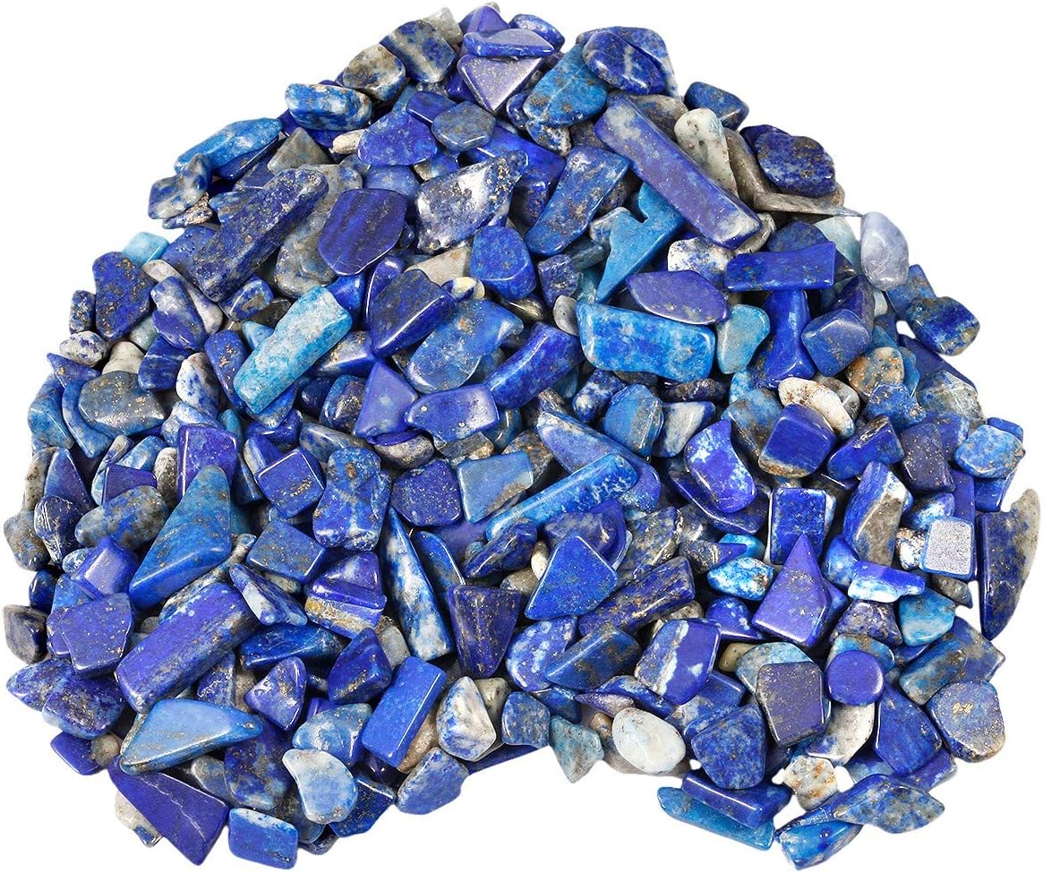 SUNYIK Amethyst/Lapis Lazuli Chips Stone Crushed Healing Crystal Quartz Rocks Reiki Decoration Irregular Shaped, 0.1"-0.5", 0.5lb, Pack of 2: Home & Kitchen