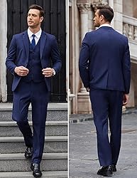 COOFANDY Slim Fit Suit for Men 3 Piece Two Button