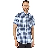 U.S. Polo Assn. Short Sleeve Yarn-Dyed Heathered Plaid Poplin Woven Shirt