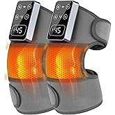 YAZHI Cordless Knee Massager for Pain Relief – Electric Heated Knee Brace, 5 Heat Levels & 3 Massage Modes, Gifts for Men and Women 2pack