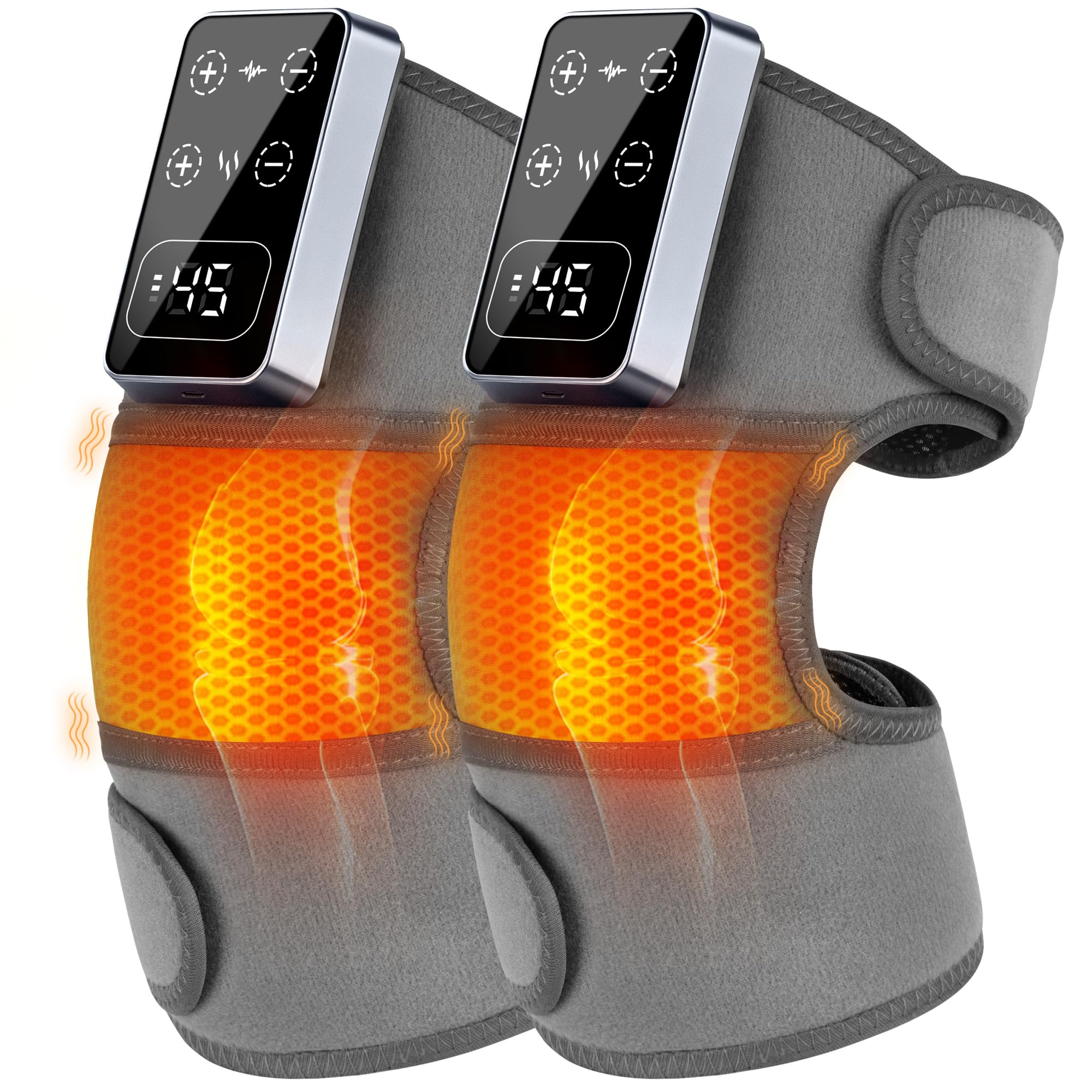 Photo 1 of YAZHI Cordless Knee Massager for Pain Relief – Electric Heated Knee Brace, 5 Heat Levels & 3 Massage Modes, Gifts for Men and Women 2pack