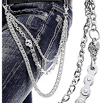 Pants Chain for Men Women,Biker Skull Chain Wallet,Long Cool EMO
