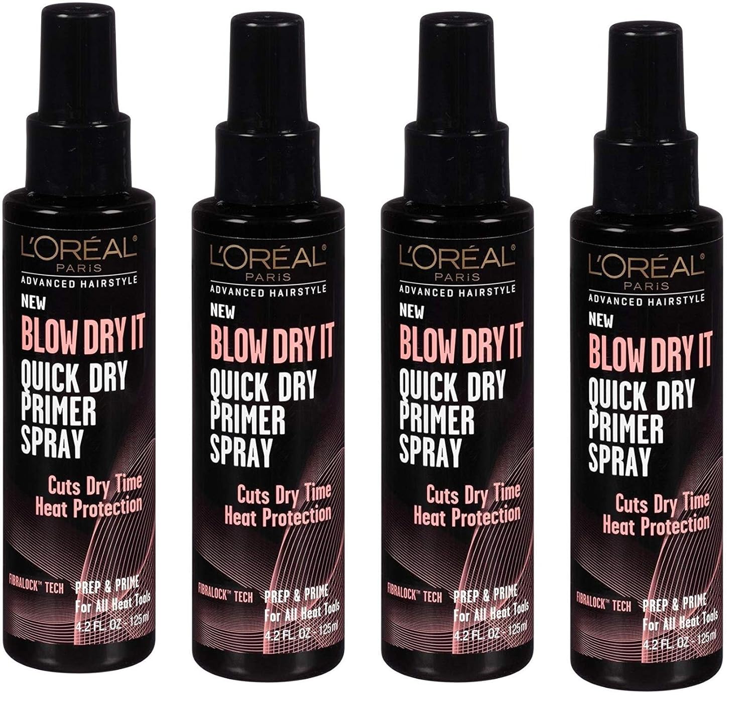 L'Oreal Advanced Hair Style Blow Dry It Quick Dry Primer Spray 4.2z (Pack of 4)