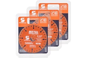 WILDBOSSY Diamond Cutting Wheel 4-1/2 Inch (3PCS) with 7/8" Arbor Hole, Metal Cut Off Disc with 5000+ Cuts on Rebar, Steel, Iron and INOX