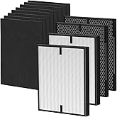 12 Pack 3000 Replacement Filters, Compatible with Air Doctor 3000, 3000M, 3000Pro Air Pur-ifier, 2 Air Filter + 2 Activated Carbon + 8 Carbon Pre-Filters
