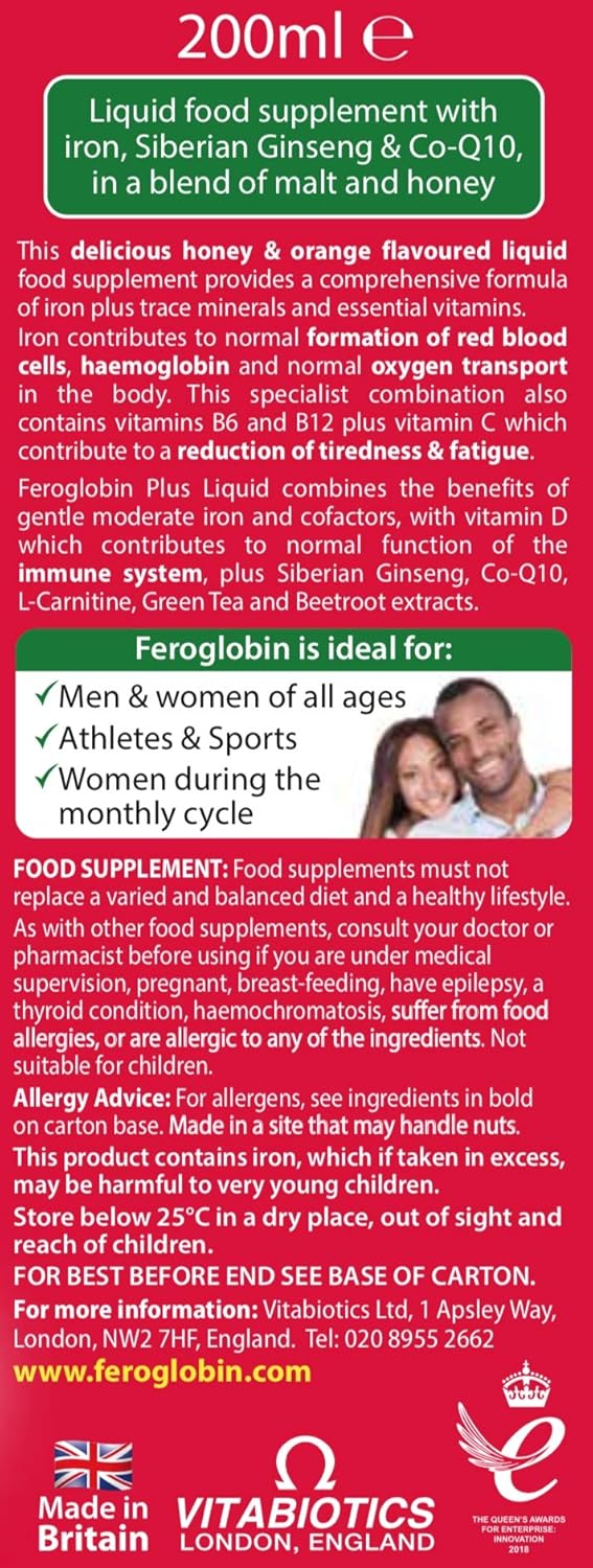 Amazon Com Vitabiotics Feroglobin 0ml Plus Liquid Health Personal Care