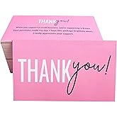 RXBC2011 Thank You for your support Cards Handwritten Lettering Design Thank you small business Card 2x3.5 Inch Pack of 100