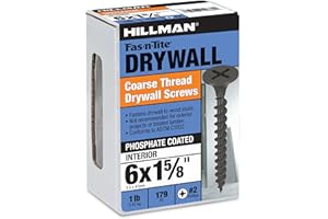 The Hillman Group 47663 6 x 1-5/8-Inch Coarse Thread Drywall Screw Phillips Drive