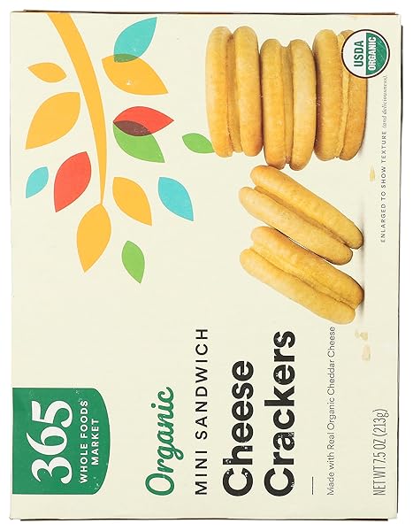 365 BY WHOLE FOODS MARKET, ORGANIC MINI CHEESE SANDWICH CRACKERS, 7.5 OUNCE