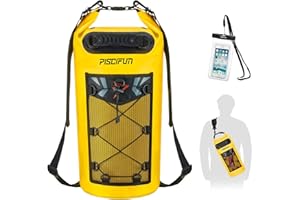 Piscifun Dry Bag, Waterproof Floating Backpack 10L/20L/30L/40L with Waterproof Phone Case for Boating, Kayaking, Fishing