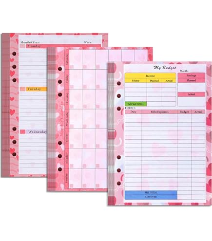 Amazon.com: 6 Ring Planner Refill