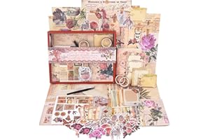 Funto Kit de scrapbooking (202 pièces) - Collection vintage - Ange rose, parfait pour le scrapbooking, le scrapbooking, le pl