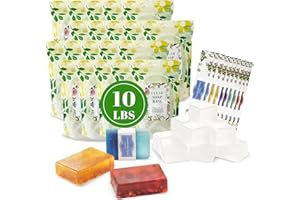 PIUH 10 Lbs Glycerin Pre-Cutting Soaps Base for Making Soaps, Moisturizing Melt and Pour Glycerin Soap Base for Begineers DIY Natural Soap(10 Pounds)