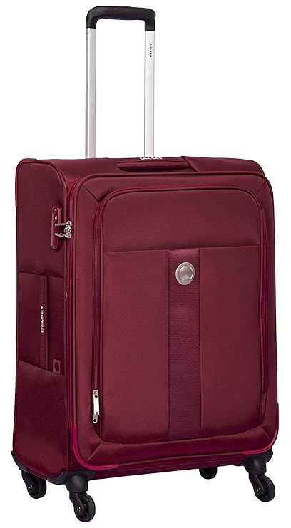 Delsey Lautaret Polyester 68 Cm 4 Wheels Burgundy Medium Soft Suitcase