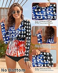 WOWENY Women Rash Guard Long Sleeve Swim Shirts UPF