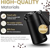 Heemburg French Press Thermal Coffee Maker 1000 ml Double Wall Stainless Steel view 4