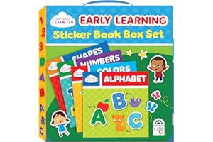 Early Learning Sticker Book Box Set: 4 Books with 400+ Repositionable Stickers to Learn ABCs, Colors, Shapes, and Numbers with Interactive Sticker Books