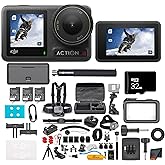 DJI Osmo Action 4 Camera Adventure Combo - Waterproof Action Camera with 4K UHD Video, 1/1.3" Sensor, Stabilization, Dual Screens, for Vlogging, Travel & Sports + 32GB Card & 50 Piece Accessory Kit