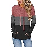 Bosmeer Hoodies for Women Casual Long Sleeve Drawstring Loose Fit Pullover Sweaters Tops for Women Trendy 2025 Fall Fashion
