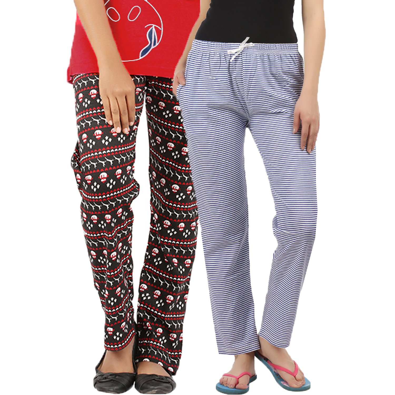 gallop womens nightwear printed pyjama set of 2