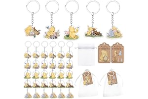 Ggjgrpx Winnie Baby Shower Favors, Gender Reveal Birthday Party Supplies, Thank You Winnie Keychain for Party