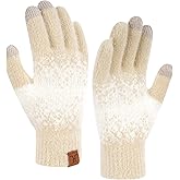 FZ FANTASTIC ZONE Womens Winter Gloves for Cold Weather Touch Screen Texting Warm Knit Thermal Gloves Gifts for Women