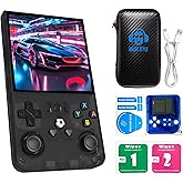 R36s max Retro Gaming Console Handheld Game Console , Game Emulator Handheld Console, 4K HD 4.0" IPS Screen, Preloaded 18,000+ Retro Games Portable Video Games(Black 64GB MAX)