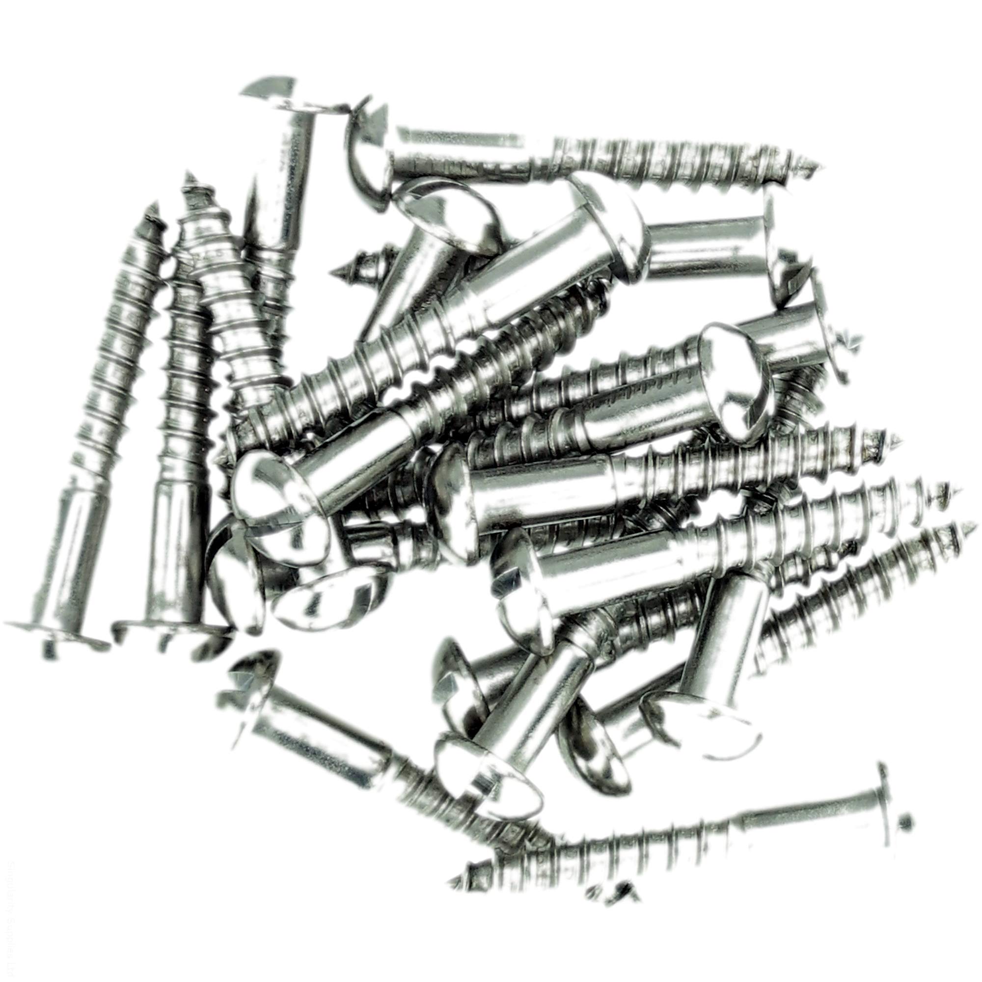 No.6 x 1.78 (3.5mm x 45mm) Slot Pan Wood Screw - Stainless Steel (A2) (Pack of 20)