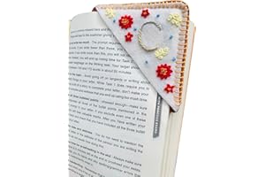 Personalized Hand Embroidered Corner Bookmark, Bookmarks for Women, Personalized Bookmark for Books, Cute Flower Book Mark, Hand Stitch Gift for Women for Book Lovers by HNQCPCVU (C, White)