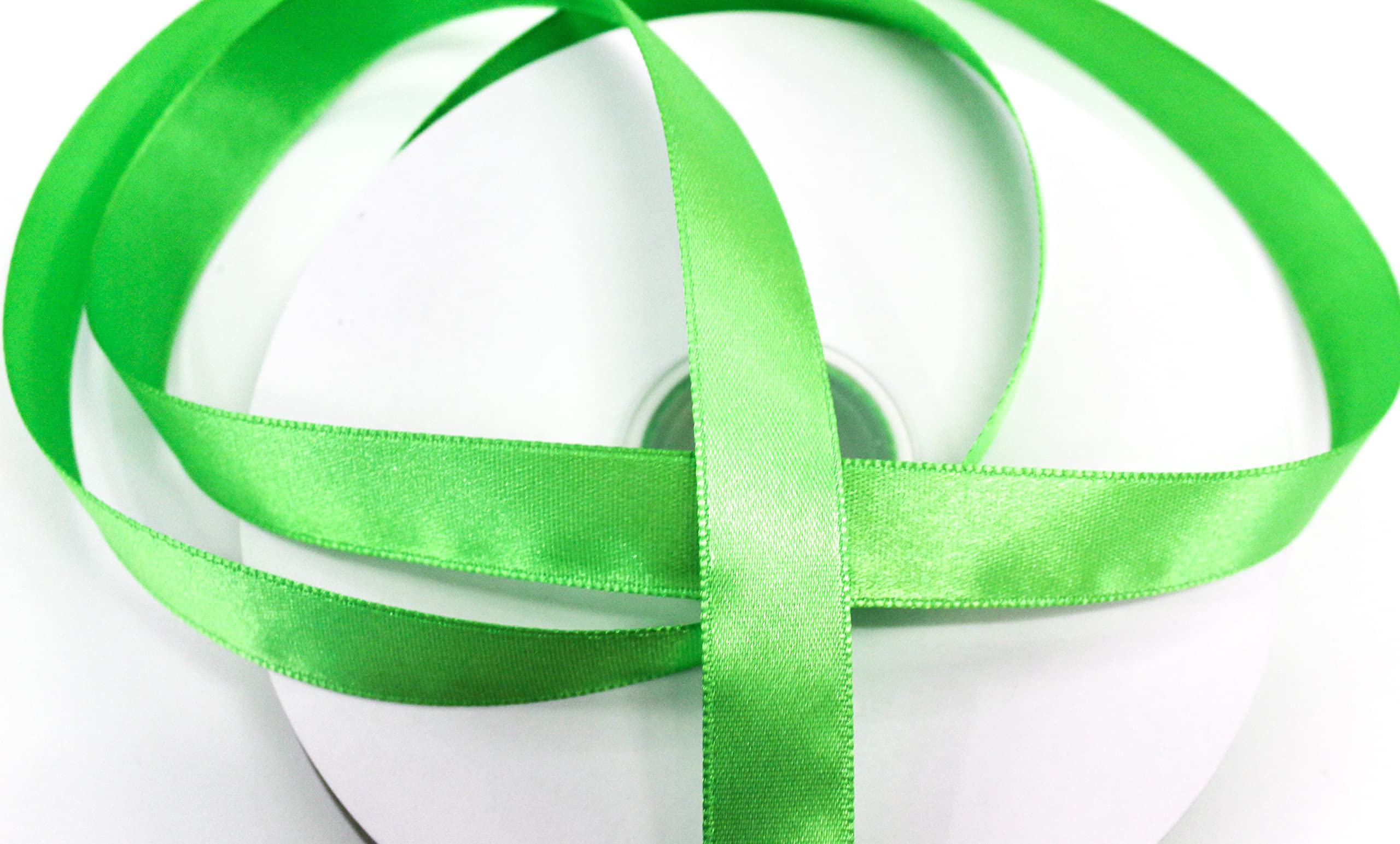 50 m Satin Ribbon 15 mm Gift Ribbon Decorative Ribbon 1.5 cm Wide meadow green