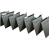 RexelFoolscap Linked Suspension Files with Tabs and Inserts, 15 mm V-base, 100 Percent, Recycled Manilla, Green, Crystalfile Classic, Pack of 50, 78650