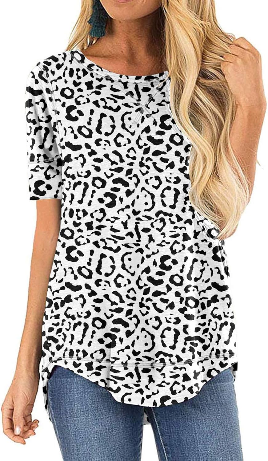 HIYIYEZI Fall Tops for Women Long Sleeve Side Split Casual Loose Tunic Top at  Women’s Clothing store