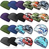 Meanplan 22 Pcs Helmet Liner Men Skull Cap Sweat Wicking Lightweight Cooling Cycling Cap Running Hat for Men Women