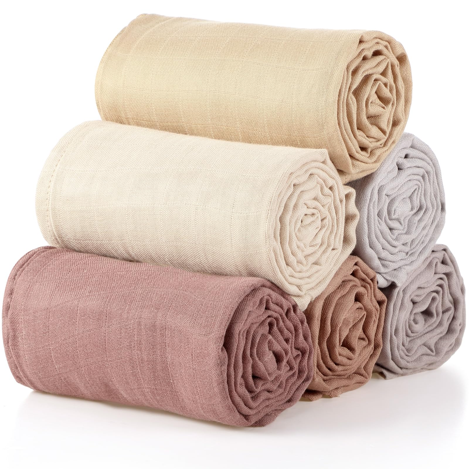 Photo 1 of 47 x 47 Inches Muslin Swaddle Blankets Cotton Newborn Receiving Blankets Breathable Colorful Baby Swaddle Soft Baby Registry Essentials Gift for Unisex Boy Girl(Dark Colors)