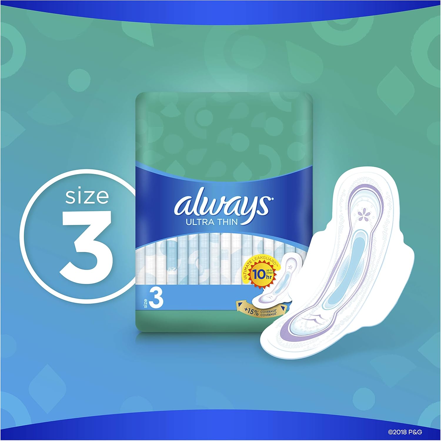 ALWAYS Ultra Thin Size 3 Extra Long Super Pads With Wings Unscented, 38 Count: Health & Personal Care