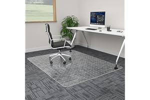 100pointONE Extra Large Office Chair Mat for Carpet, 46" x 60" Clear Desk Chair Mat for Low Pile Carpeted Floors- Easy Glide Plastic Floor Mat for Office Chair on Carpet