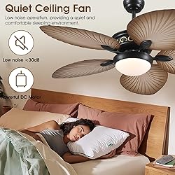 Wiviniya Tropical Ceiling Fans with Lights, 52 Inch