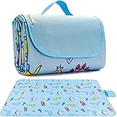 TEASTAR Large Picnic Blanket Waterproof Sand Free Beach Mat Foldable Picnic Mat Sandproof Beach Blanket Extra Large Grass Concert Blanket for Sporting Events, Family Picnic, Camping, Travel, Park