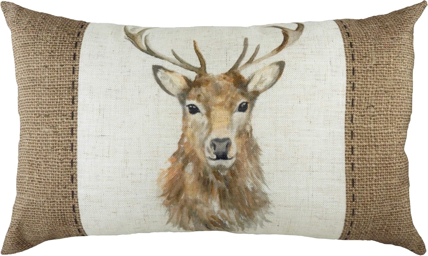 Evans Lichfield Hessian Stag Cushion Cover, White, 30 x 50cm Amazon.co