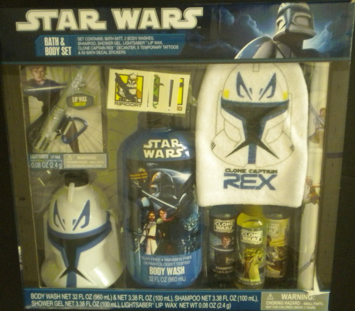 Star Wars Bath & Body Set Clone Captain Rex Mitt Wash Shampoo