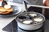 KitchenCraft Egg Poacher Pan 4 Cups 21cm Carbon Steel Induction Compatible view 2