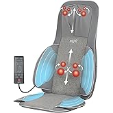 Mynt FSA Eligible HSA Approved Shiatsu Neck and Back Massager for Chair with 10 Deep Kneading Nodes, 2D & 3D Adjustable Back Massage with Heat, Portable Massage Chair Pad (Gray)