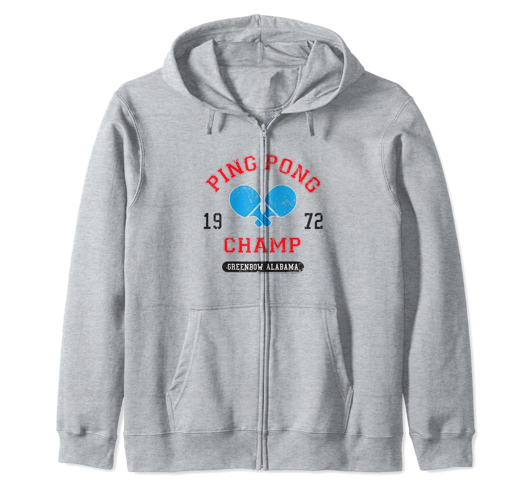 Forrest Gump Ping Pong Champ Greenbow Alabama 1972 Logo Zip Hoodie