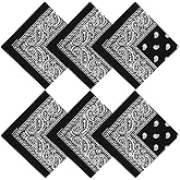Mochabao 100% Cotton 27 x 27 inches Large Bandanas, Set of 6