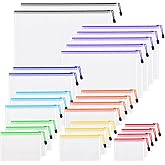 26pcs Mesh Zipper Pouch Bags, 8 Sizes Plastic Zippered Storage Bags for Organizing, Clear Pouches with Zipper, Waterproof Mesh Pouch for Office School Supplies, Home Organize, Travel Storage