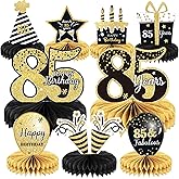 9 Pieces 85th Birthday decorations 75th birthday centerpieces for Tables Decorations Cheers to 85 Years Honeycomb Table Topper Happy 85th Birthday Decorations for Men and Woman Eightyfive Years