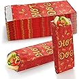 Yarlung 200 Pack Hot Dog Bags Grease-proof Food Wrapper, Warming Aluminum Foil Wrap Paper Sleeves Retain Heat for Popcorn, Sa