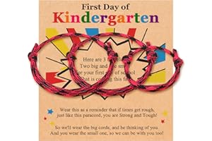 PINKDODO First Day of School Bracelet for 3 Mother Father Son Family Bracelets Back to School Gifts